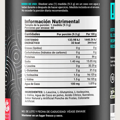 B Life BCAAs + Glutamine Sabor Fruit Punch
