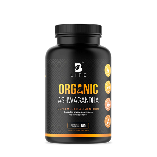 B Life Organic Ashwagandha 180 Cápsulas
