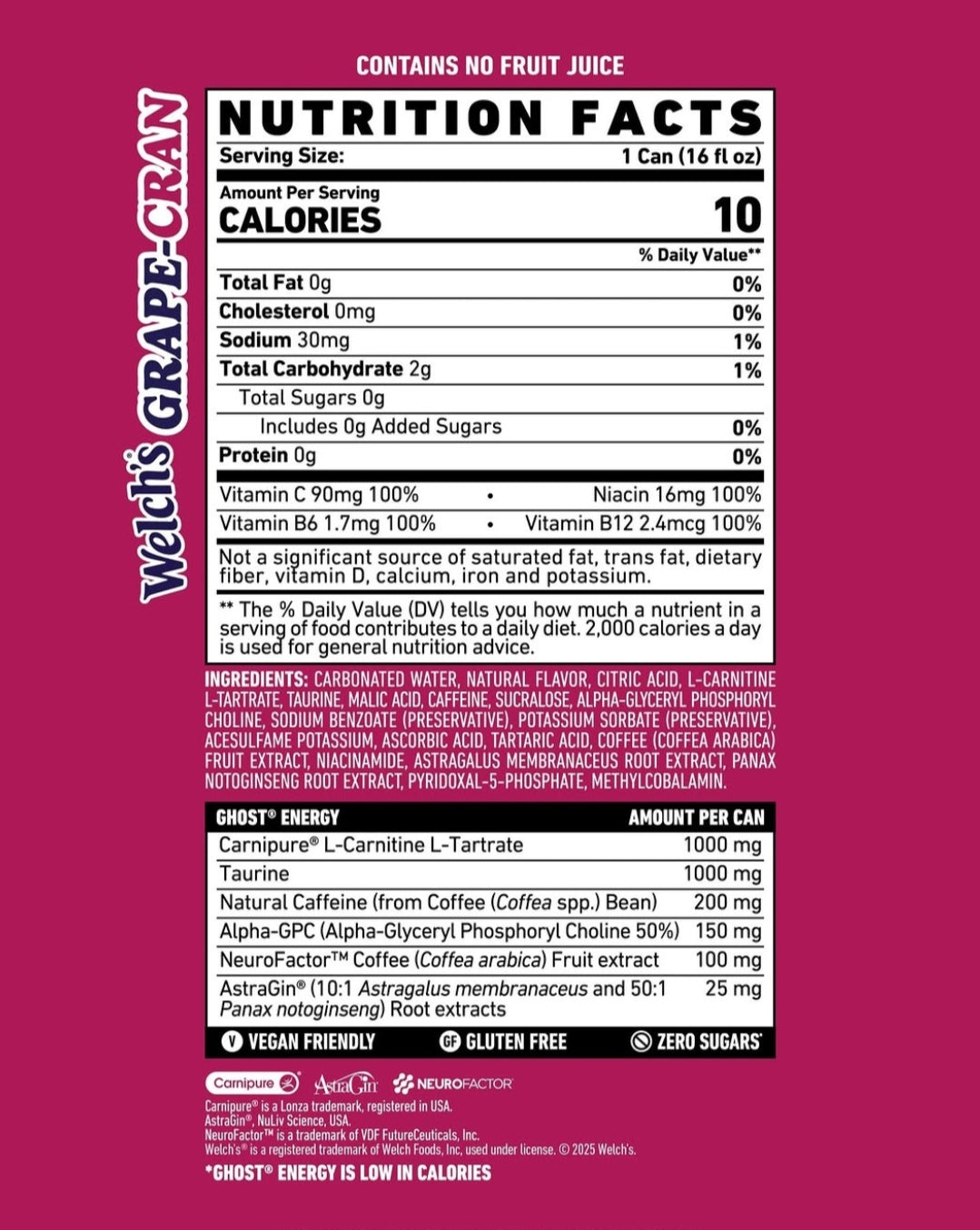 Ghost Energy Welchs grape cran - PAck c/8pzas
