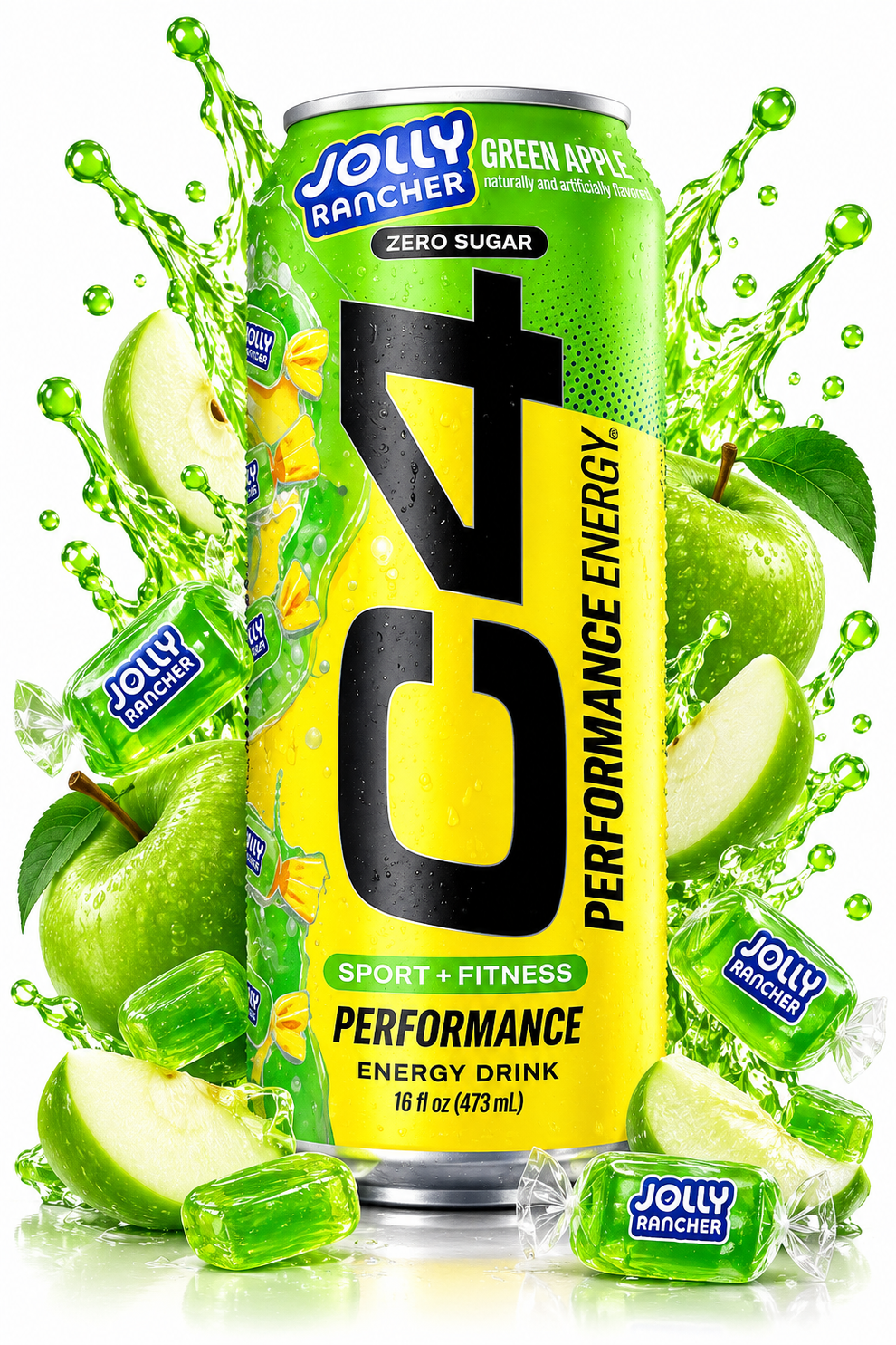 Cellucor C4 Bebida Energética - Peach JOLLY RANCHER GREEN APPLE - Pack c/8 pzas