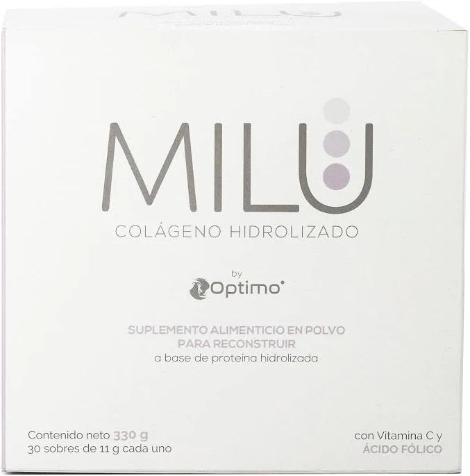MILU Colágeno Hidrolizado con Vitamina C y Ácido Fólico