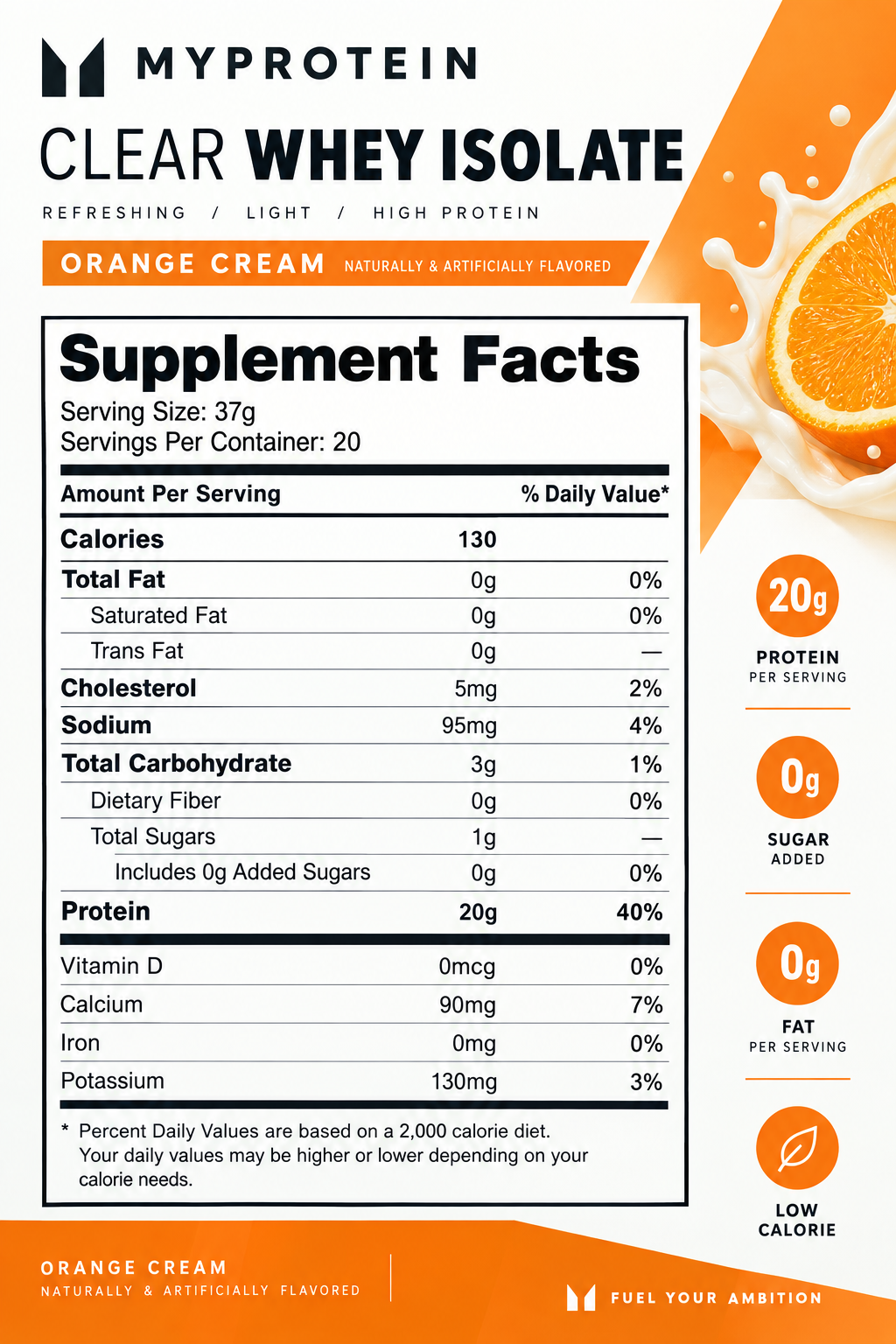 My Protein Clear Whey Isolate Sabor Orange Cream